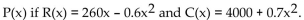 Solve the problem. -Total profit P is defined as total revenue R minus total cost C, and is given by the function P(x) = R(x) - C(x) . Find the total profit   A)    B)    C)    D)   