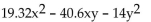 Multiply. -(4.2x - 7y) (4.6x + 2y)  A) 19.32x - 23.8xy - 14y B)    C)    D)   