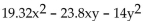Multiply. -(4.2x - 7y) (4.6x + 2y)  A) 19.32x - 23.8xy - 14y B)    C)    D)   