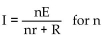 Solve for the given letter. -  A)    B)    C) n = IR(Ir -E)  D)   