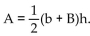 Solve the problem. -The area of a trapezoid of height h, small base b, and large base B is given by   . Find the area of a trapezoid whose height is 8 m, small base is 13 m, and large base is 15 m. A)    B)    C)    D)   