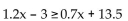 Solve. -  A) [33, ∞)  B) (-∞, 33] C) (-∞, 33)  D) (3.3, ∞) 