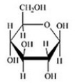 Glucose is a hexose sugar with the formula C<sub>6</sub>H<sub>12</sub>O<sub>6</sub>. Which of the following is α-glucose? A)    B)    C)    D)    E)   
