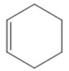Which of the following is the molecular formula for the molecule represented in the figure?   A) C<sub>6</sub>H<sub>6</sub> B) C<sub>6</sub>H<sub>8</sub> C) C<sub>6</sub>H<sub>10</sub> D) C<sub>6</sub>H<sub>12</sub> E) C<sub>6</sub>H<sub>16</sub>