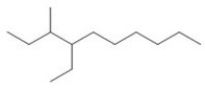 What is the IUPAC name of the compound shown in the figure?   A) 3-methyl-4-ethyldecane B) 4-ethyl-3-methyldecane C) ethyl-methyl-decane D) methyl-ethyl-decane E) 3-methyl-4-propyldecane