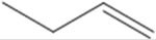 What is the IUPAC name of the compound shown in the figure?   A) butyne B) 1-butene C) 2-butene D) 1-pentene E) butene