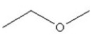 Give the common name for the compound shown in the figure.   A) methane ethane ether B) methyl propyl ether C) ethyl methyl ether D) methyl ethyl ketone E) ethyl methyl ketone