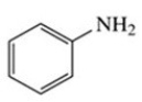 Which of the following is the molecular formula for the aniline shown in the figure?   A) C<sub>6</sub>H<sub>11</sub>NH<sub>2</sub> B) C<sub>6</sub>H<sub>5</sub>NH<sub>2</sub> C) C<sub>7</sub>H<sub>7</sub>NH<sub>2</sub> D) C<sub>7</sub>NH<sub>2</sub> E) C<sub>6</sub>NH<sub>2</sub>