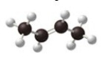 The following ball-and-stick model represents a molecule of butane.  