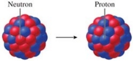 Identify the particle emitted by the nucleus that undergoes the transformation shown in the figure.   A) an alpha particle B) a beta particle (electron)  C) a positron D) a gamma ray E) a neutron