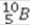 Boron is used in control rods in nuclear reactors to absorb neutrons. What are the mass number and the atomic number of the missing particle in the following reaction?   +   →   + _____