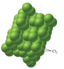 Identify the type of solid shown in the image.   A) metallic B) ionic C) network D) nonpolar molecular E) polar molecular