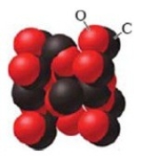 Identify the type of solid shown in the image.   A) metallic B) ionic C) network D) molecular E) amorphous