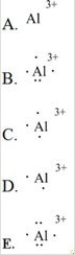 The Lewis symbol for Al<sup>3+</sup> is:   A) A B) B C) C D) D E) E