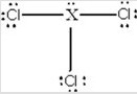 Identify the main-group element X that could form the compound with the following Lewis structure:   A) P B) B C) C D) F E) S