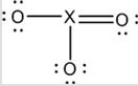 An unknown molecular compound has the following Lewis structure. Which of the following elements could be the identity of X?   A) Si B) S C) P D) Cl E) Ne