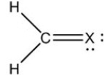 An unknown molecular compound has the following Lewis structure. Which of the following elements could be the identity of X?   A) C B) N C) O D) Cl E) Ne