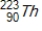 Thorium-223 is an α emitter. Identify the element formed when   emits an α particle? A)    B)    C)    D)   