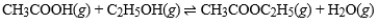 What is the effect of adding CH<sub>3</sub>COOC<sub>2</sub>H<sub>5</sub>(g) to a container in which the following reaction has reached equilibrium?   A)  The reaction will shift from the left to the right. B)  The reaction will shift from the right to the left. C)  There will be no effect. D)  Whether the reaction will shift to the left or the right depends on the initial temperature.