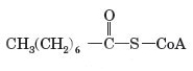 Examine the diagram of the given fatty acid.   The given fatty acid enters the β-oxidation spiral and yields the product as shown below.   How many FADH<sub>2</sub> are produced in this process? A)  10 B)  5 C)  4 D)  1