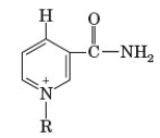 Examine the structures of the following compounds. Each structure shows the biologically operative part of a biomolecule. Which of the following statements is not a common characteristic of both compounds?     A)  Both require two electrons for reduction. B)  Both require two hydrogen ions for reduction. C)  Both compounds produce electron-transporting molecules on reduction. D)  Both are classified as coenzymes. E)  All of these statements are common characteristics of both compounds.