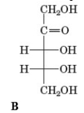 Examine the given chemical structures.         Which of the following chemical structures is a ketohexose? A)  A B)  B C)  C D)  D E)  None of these is a ketohexose.
