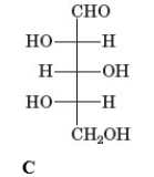 Examine the given chemical structures.         Which of the following chemical structures is an aldohexose? A)  A B)  B C)  C D)  D E)  None of these is an aldohexose.