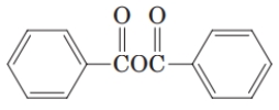 Identify the products obtained by the hydrolysis of the given compound.   A)  one molecule of dibenzoic acid and one molecule of benzene B)  two molecules of benzoic acid C)  one molecule of benzene and one molecule of a carboxylic acid D)  two molecules of phenol