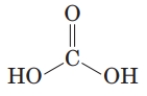 Identify the name of the given compound.   A)  carboxylic acid B)  dihydroxy formaldehyde C)  carbonic acid D)  dihydroxy methanone