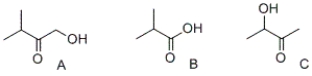 Which of the following compounds contain(s)  a carboxylic acid functional group?   A)  A and B only B)  A and C only C)  C only D)  B only