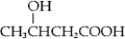 What is the IUPAC name of the following compound?   A)  2-hydroxy-4-butanoic acid B)  3-hydroxybutanoic acid C)  α-hydroxybutanoic acid D)  γ-hydroxybutanoic acid