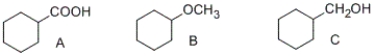 Which of the following compounds is most soluble in water?   A)  A B)  C C)  B D)  none of these