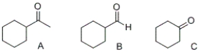 Which of the following compounds will undergo oxidation using potassium dichromate to form a carboxylic acid?   A)  A and B only B)  A and C only C)  B only D)  C only