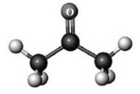 Answer the following question based on the given ball-and-stick model. Atoms other than carbon and hydrogen are labeled with the symbol of the element.   Which of the following statements is true of the given compound? A)  It participates in hydrogen bonding with water. B)  It has a tetrahedral geometry at the carbonyl carbon. C)  It has a higher boiling point than the corresponding acid. D)  All of these statements are true.