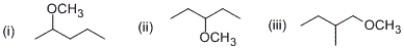 Which of the following compounds can exist as a pair of enantiomers?   A)  (i)  and (ii)  only B)  (ii)  and (iii)  only C)  and (iii)  only D)  (i)  only
