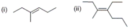 What is the configuration of each of the given alkenes?   A)  (i)  cis (ii)  cis B)  (i)  trans (ii)  trans C)  (i)  cis (ii)  trans D)  (i)  trans (ii)  cis