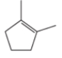 What is the IUPAC name of the following molecule?   A)  2,2-diethylcyclopentene B)  1,1-dimethylcyclopentene C)  1,2-dimethylcyclopentene D)  1,3-dimethylcyclopentene