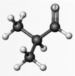 Answer the following questions based on the ball-and-stick model given below. Atoms other than carbon and hydrogen are labeled with the symbol of the element.   Which functional group does this compound contain? A)  ketone B)  aldehyde C)  ester D)  alcohol