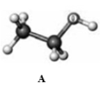 Answer the following questions based on the ball-and-stick models given below. Atoms other than carbon and hydrogen are labeled with the symbol of the element.         Which of the following ball-and-stick models represents a secondary alcohol? A)  A B)  B C)  C D)  D E)  none of these