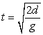 The time it takes for an object to fall a certain distance is given by the equation   , where t is the time in seconds, d is the distance in feet, and g is the acceleration due to gravity. The acceleration due to gravity on Earth is 32 feet per second squared. If an object is dropped from an airplane, how far will it fall in 4 s? A)  32 ft B)  64 ft C)  16 ft D)  128 ft E)  256 ft