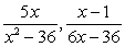 Write each of the following fractions in terms of the LCM of the denominators:   A)    B)    C)    D)    E)   