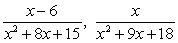 Write the fractions below in terms of the LCM of the denominators.   A)    B)    C)    D)    E)   