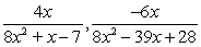 Write each of the following fractions in terms of the LCM of the denominators:   A)    B)    C)    D)    E)   