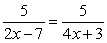 Solve:   A)    B)    C)  -5 D)  4 E)  -4