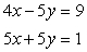 Is (1, -1)  a solution of the following system of equations?   A)  Yes B)  No