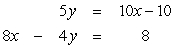 Solve the following system of equations by graphing:   A)  (3, 2)    B)  (3, 0)    C)  No solution   D)  The ordered-pair solutions    