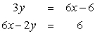 Solve the following system of equations by graphing:   A)  (2, 2)  B)  (3, 0)  C)  (1, 0)  D)  No solution E)  (3, 2) 