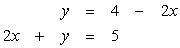 Solve by substitution:   A)  (3, -2)  B)  (1, 2)  C)  Dependent D)  No solution E)  (2, 0) 