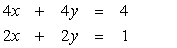 Solve by the addition method:   A)  (-4, 6)  B)  No solution C)  (0, 2)  D)  (8, -6)  E)  (4, -2) 