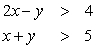 Graph the solution set of the following system:   A)    B)    C)    D)    E)  None of the above